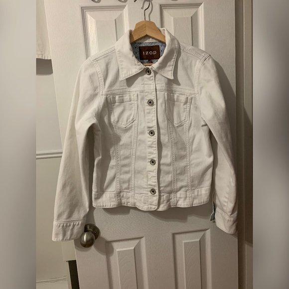 Izod White Denim Jacket - Picture 1 of 10